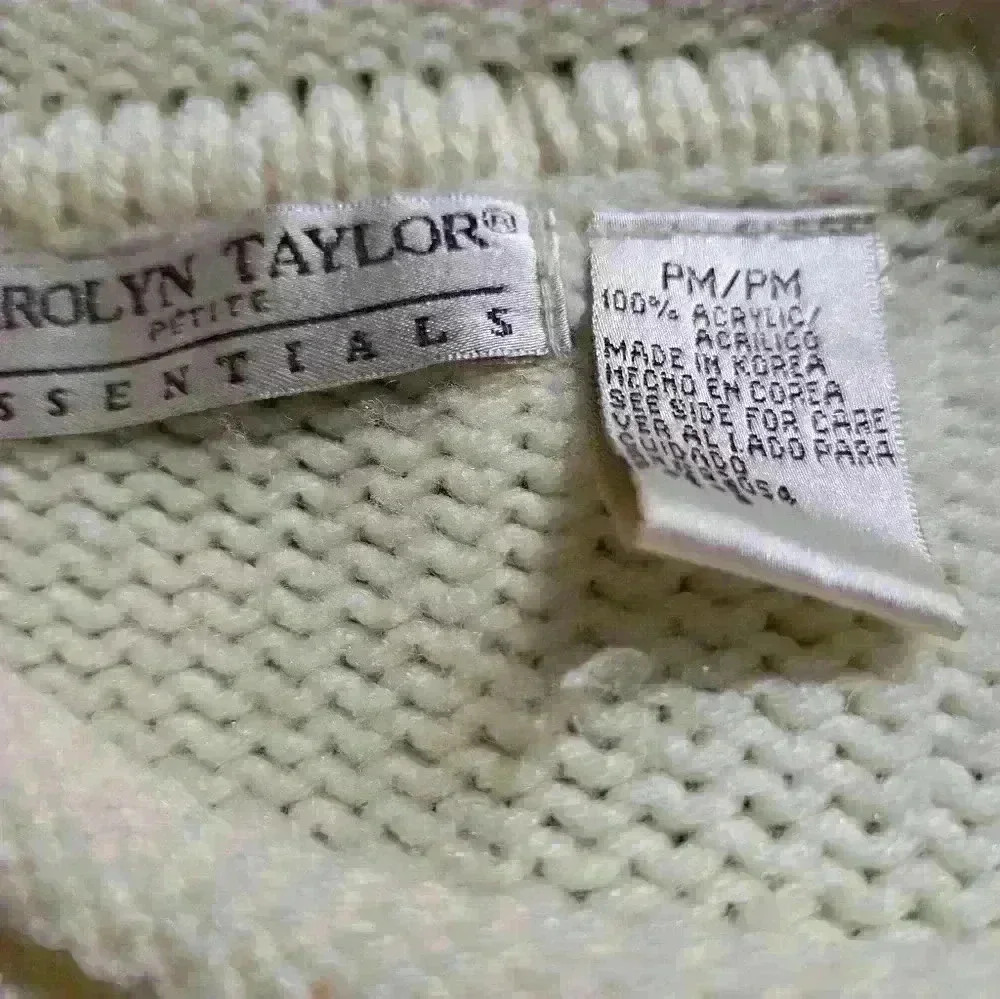 Carolyn Taylor Cream Knit Sweater sz PM - Picture 6 of 7